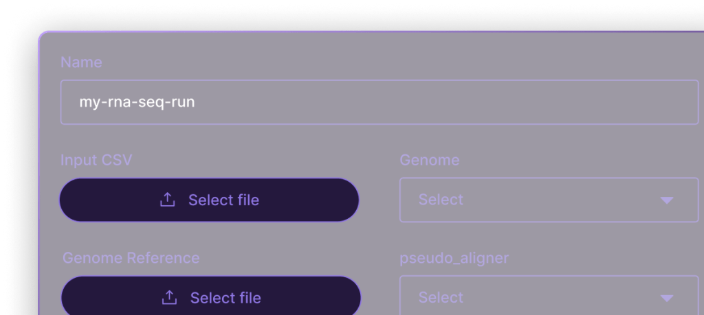 Low-code bioinformatics for inputting pipeline parameters